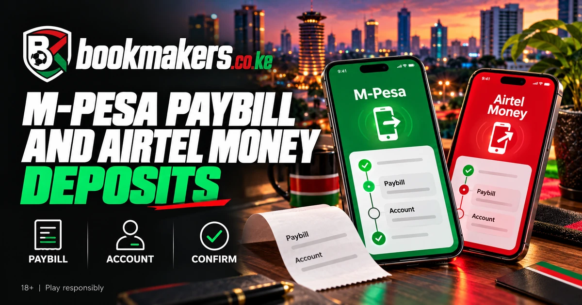 M-Pesa paybill and Airtel Money deposit steps on two phones